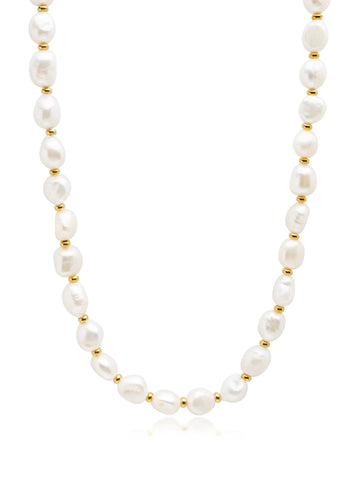 Nialaya Men's Necklace Men's Baroque Pearl Choker 20 Inches / 50.8 cm MNEC_116